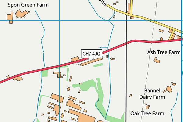 CH7 4JQ map - OS VectorMap District (Ordnance Survey)