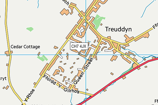 CH7 4JX map - OS VectorMap District (Ordnance Survey)