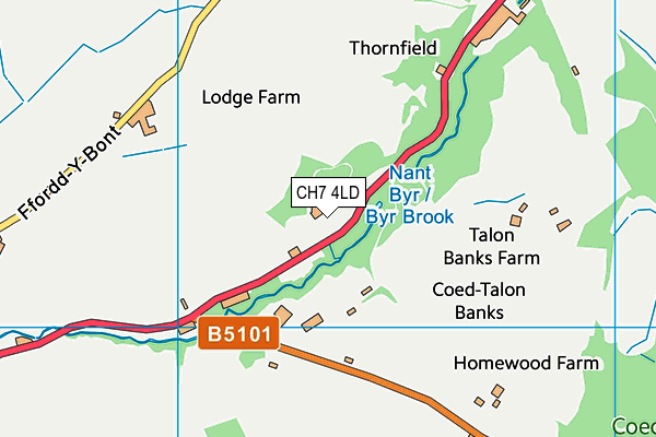 CH7 4LD map - OS VectorMap District (Ordnance Survey)