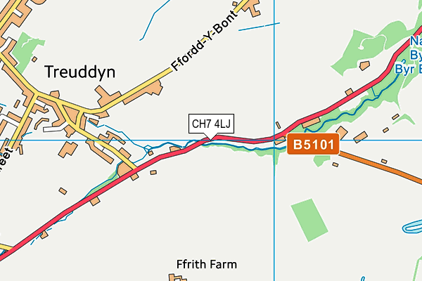 CH7 4LJ map - OS VectorMap District (Ordnance Survey)