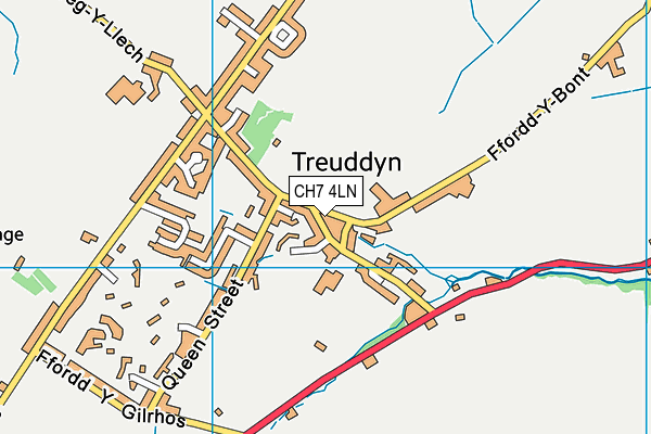 Ysgol Terrig map (CH7 4LN) - OS VectorMap District (Ordnance Survey)