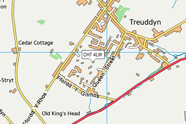 CH7 4LW map - OS VectorMap District (Ordnance Survey)