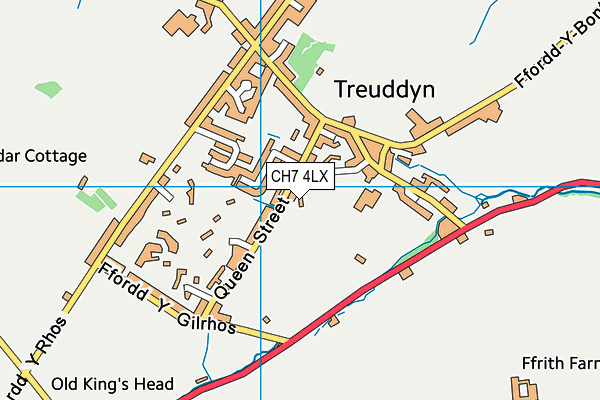 CH7 4LX map - OS VectorMap District (Ordnance Survey)