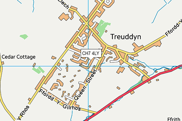 CH7 4LY map - OS VectorMap District (Ordnance Survey)