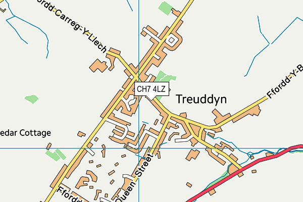 CH7 4LZ map - OS VectorMap District (Ordnance Survey)