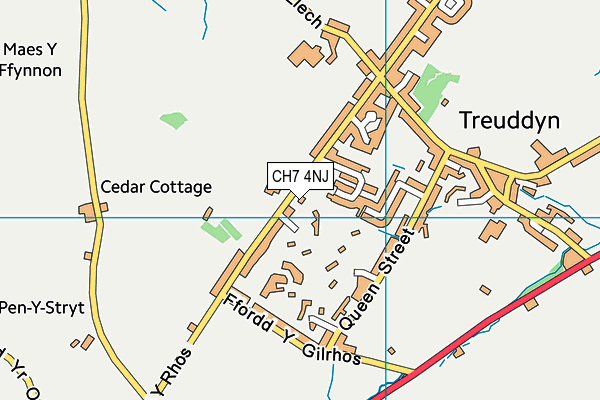 CH7 4NJ map - OS VectorMap District (Ordnance Survey)