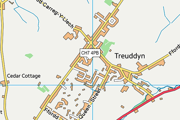 CH7 4PB map - OS VectorMap District (Ordnance Survey)