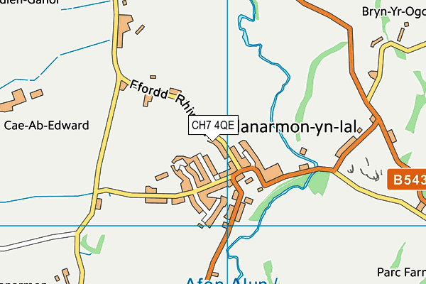 CH7 4QE map - OS VectorMap District (Ordnance Survey)