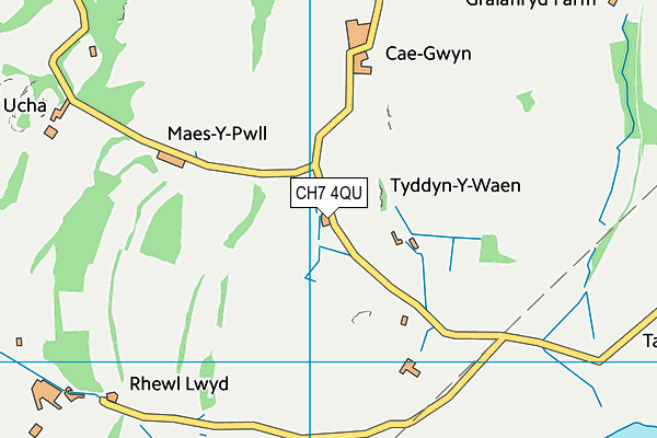 CH7 4QU map - OS VectorMap District (Ordnance Survey)