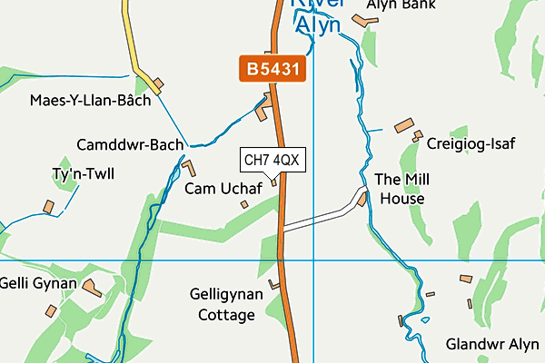 CH7 4QX map - OS VectorMap District (Ordnance Survey)