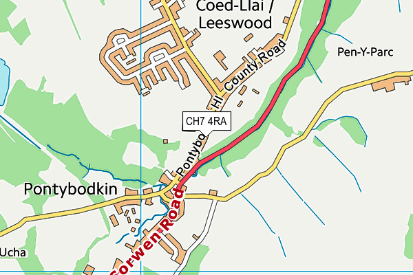 CH7 4RA map - OS VectorMap District (Ordnance Survey)