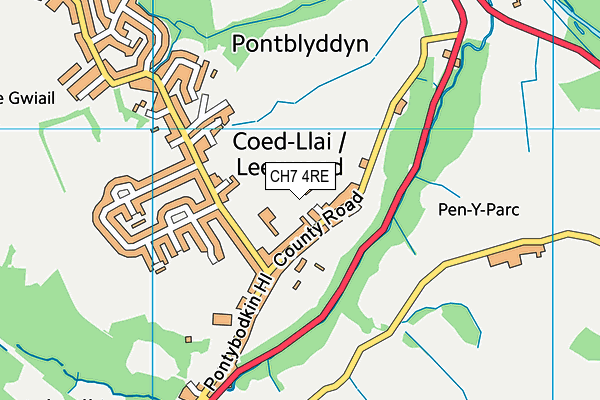 CH7 4RE map - OS VectorMap District (Ordnance Survey)