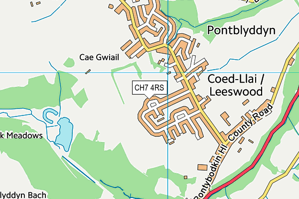 CH7 4RS map - OS VectorMap District (Ordnance Survey)