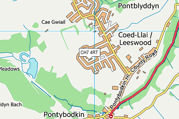 CH7 4RT map - OS VectorMap District (Ordnance Survey)