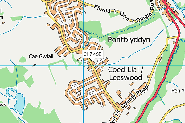 CH7 4SB map - OS VectorMap District (Ordnance Survey)