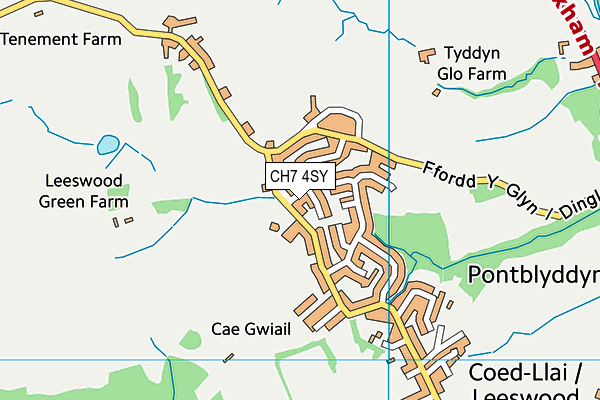 CH7 4SY map - OS VectorMap District (Ordnance Survey)