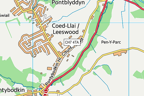 CH7 4TA map - OS VectorMap District (Ordnance Survey)