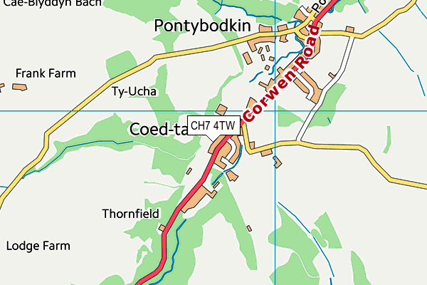 CH7 4TW map - OS VectorMap District (Ordnance Survey)