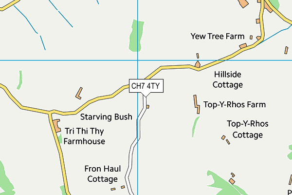 CH7 4TY map - OS VectorMap District (Ordnance Survey)