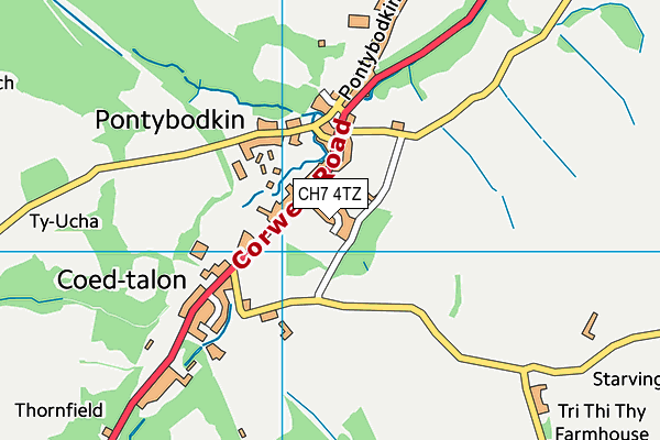 CH7 4TZ map - OS VectorMap District (Ordnance Survey)