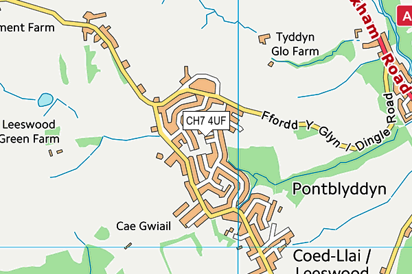 CH7 4UF map - OS VectorMap District (Ordnance Survey)