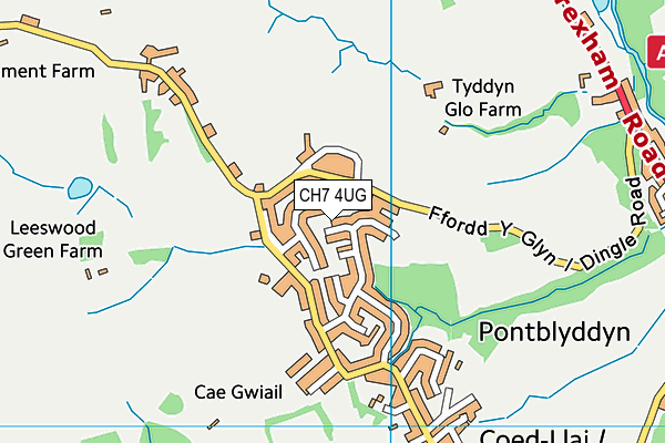 CH7 4UG map - OS VectorMap District (Ordnance Survey)