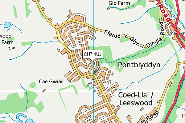 CH7 4UJ map - OS VectorMap District (Ordnance Survey)