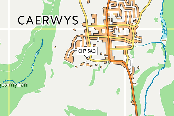 CH7 5AQ map - OS VectorMap District (Ordnance Survey)