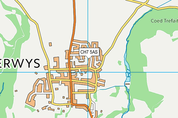 CH7 5AS map - OS VectorMap District (Ordnance Survey)