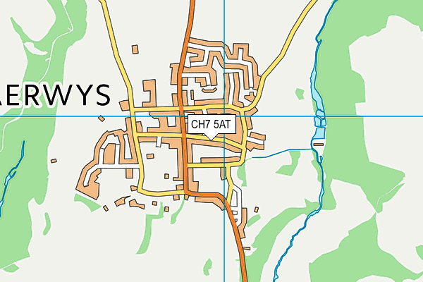 CH7 5AT map - OS VectorMap District (Ordnance Survey)
