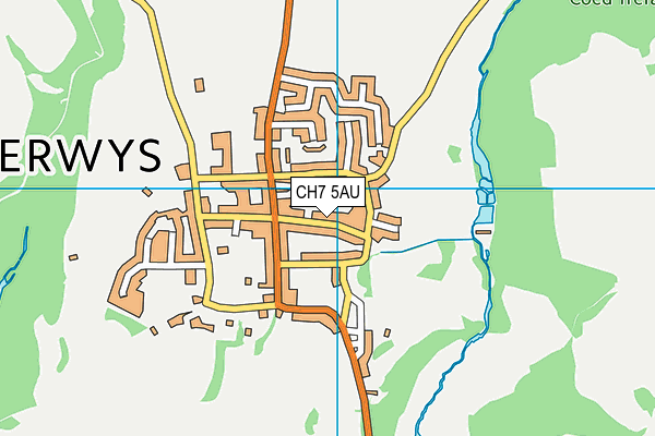 CH7 5AU map - OS VectorMap District (Ordnance Survey)