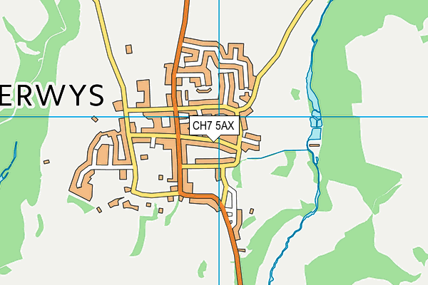 CH7 5AX map - OS VectorMap District (Ordnance Survey)