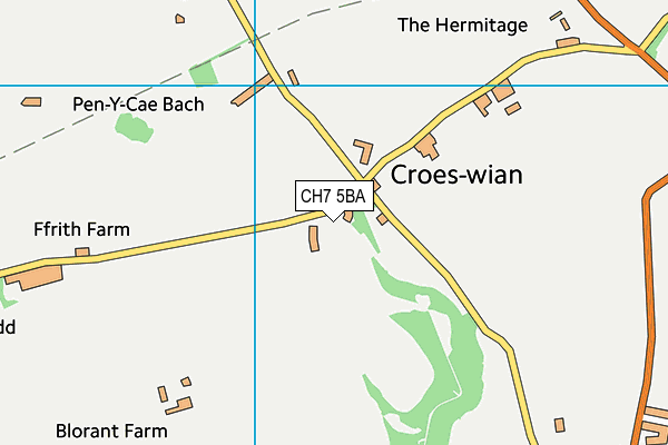 CH7 5BA map - OS VectorMap District (Ordnance Survey)