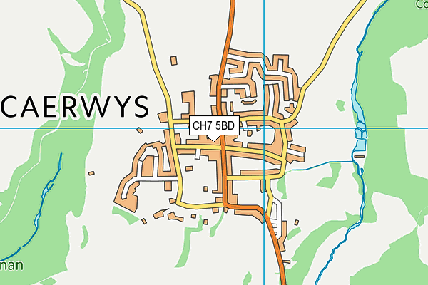 CH7 5BD map - OS VectorMap District (Ordnance Survey)