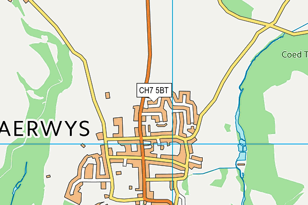 CH7 5BT map - OS VectorMap District (Ordnance Survey)