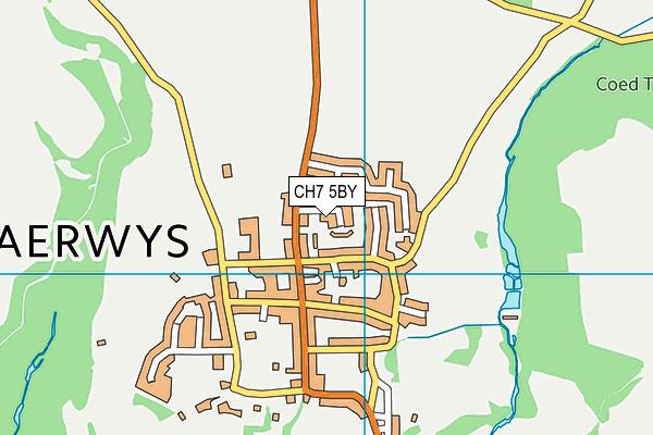 CH7 5BY map - OS VectorMap District (Ordnance Survey)
