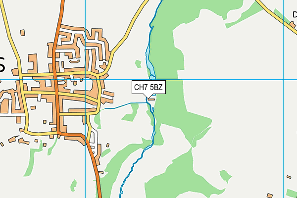 CH7 5BZ map - OS VectorMap District (Ordnance Survey)