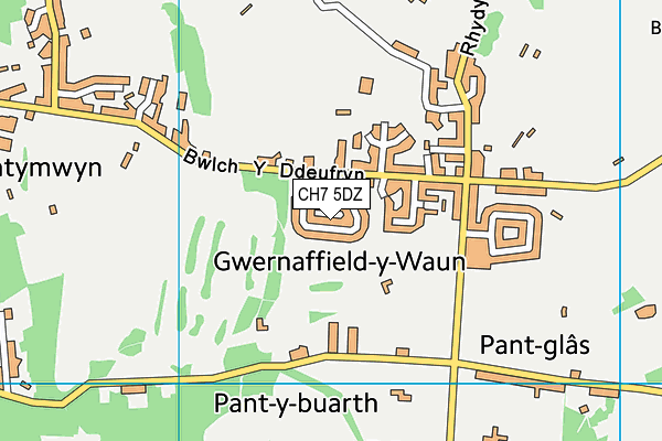 CH7 5DZ map - OS VectorMap District (Ordnance Survey)