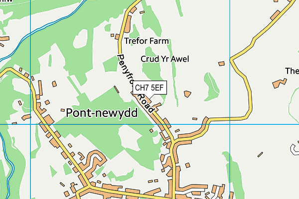 CH7 5EF map - OS VectorMap District (Ordnance Survey)