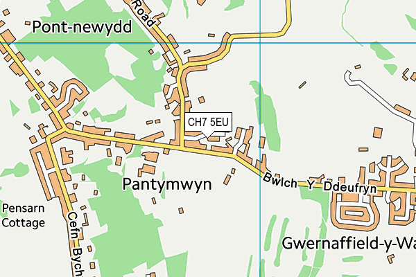 CH7 5EU map - OS VectorMap District (Ordnance Survey)