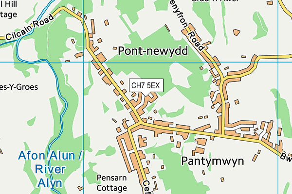 CH7 5EX map - OS VectorMap District (Ordnance Survey)