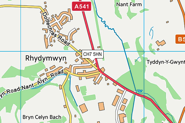 CH7 5HN map - OS VectorMap District (Ordnance Survey)