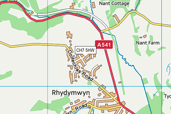 CH7 5HW map - OS VectorMap District (Ordnance Survey)