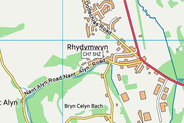 CH7 5HZ map - OS VectorMap District (Ordnance Survey)