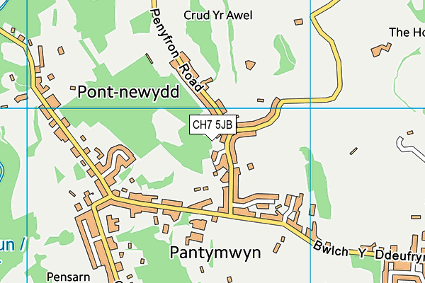 CH7 5JB map - OS VectorMap District (Ordnance Survey)