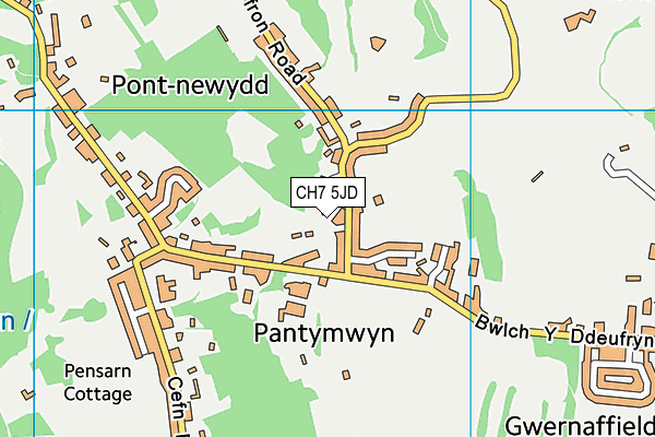 CH7 5JD map - OS VectorMap District (Ordnance Survey)