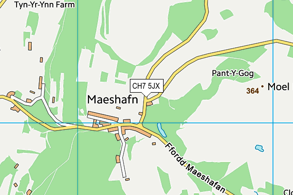 CH7 5JX map - OS VectorMap District (Ordnance Survey)