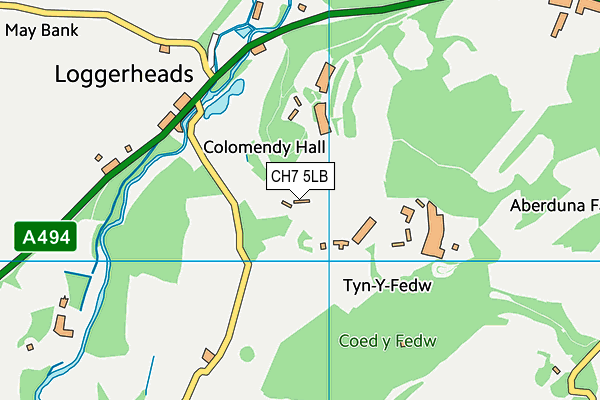 CH7 5LB map - OS VectorMap District (Ordnance Survey)