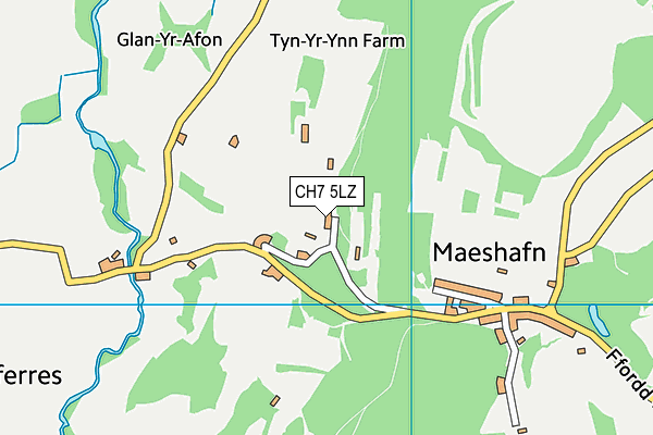 CH7 5LZ map - OS VectorMap District (Ordnance Survey)