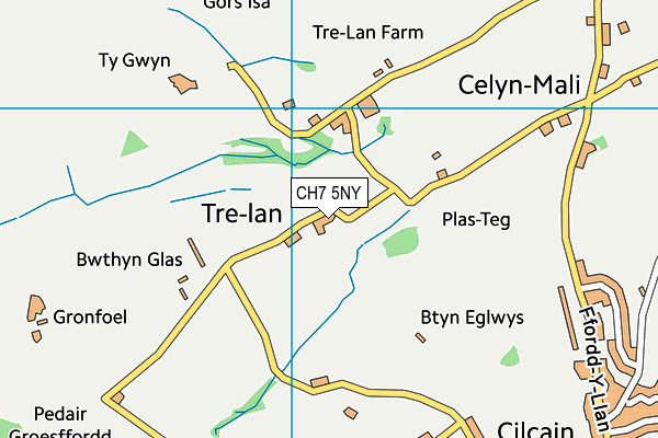 CH7 5NY map - OS VectorMap District (Ordnance Survey)